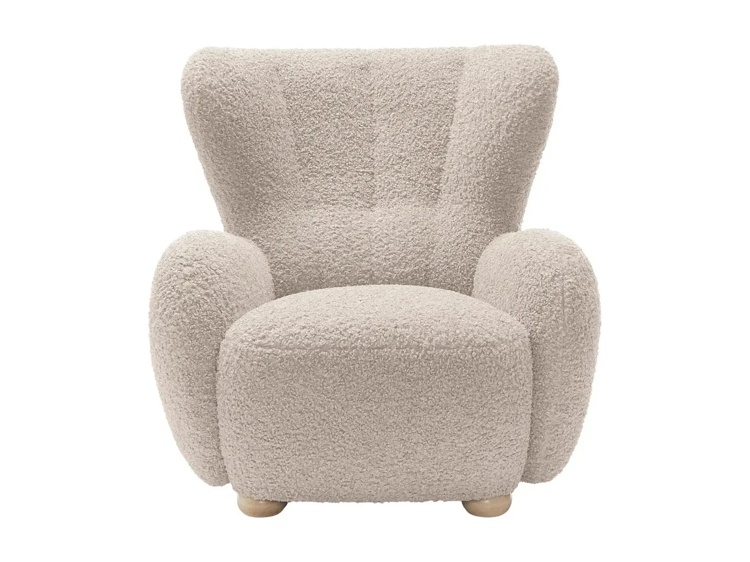 LILI - Fauteuil tissu bouclette - Beige