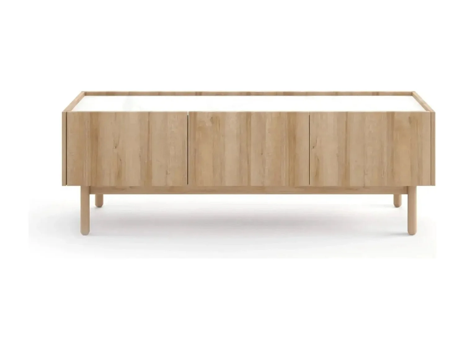 GABIN - Meuble TV 3 portes 140cm - Beige