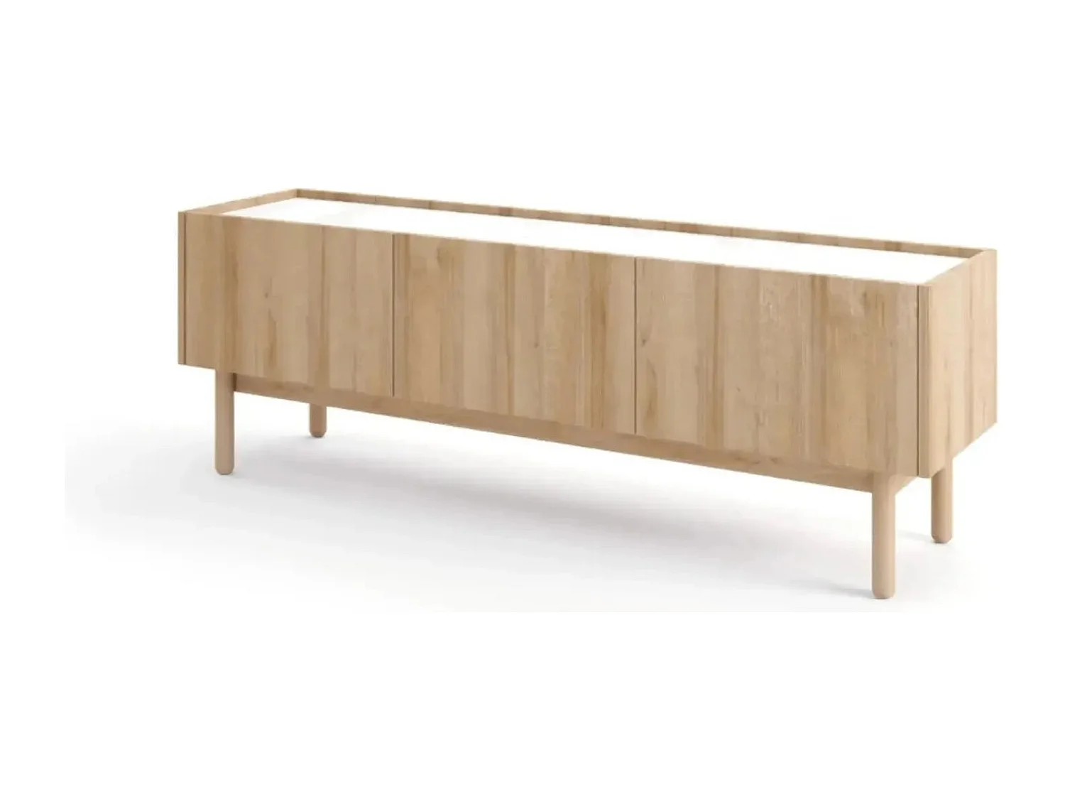 GABIN - Meuble TV 3 portes 140cm - Beige