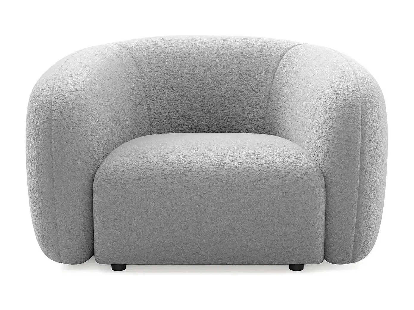 BAHIA - Fauteuil tissu bouclette - Gris clair