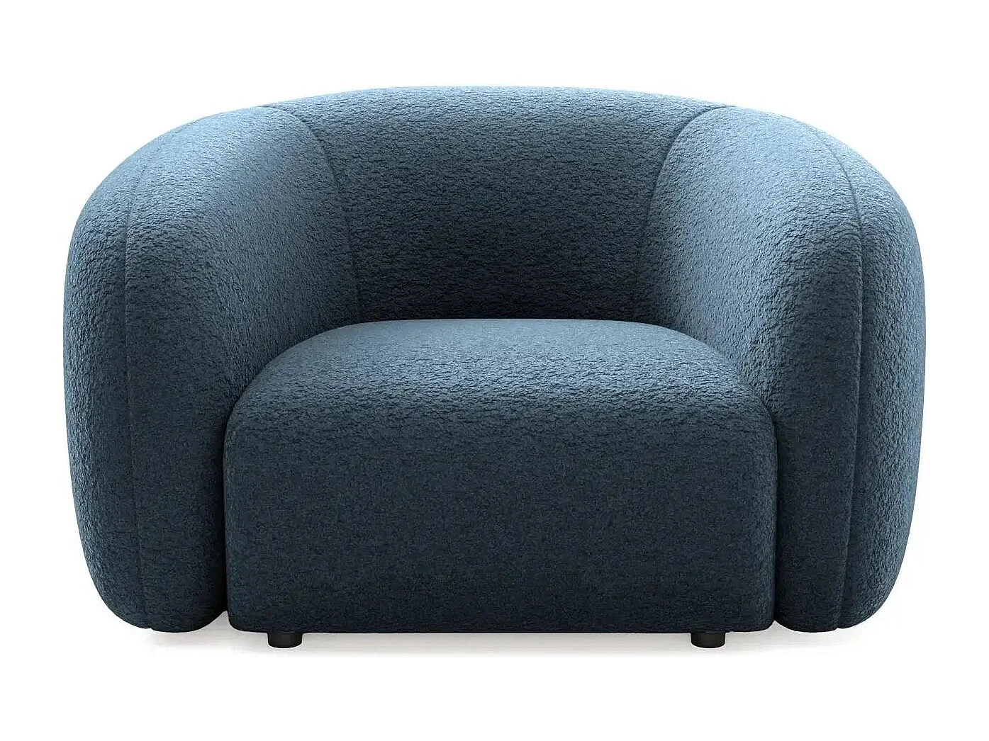 BAHIA - Fauteuil tissu bouclette - Bleu