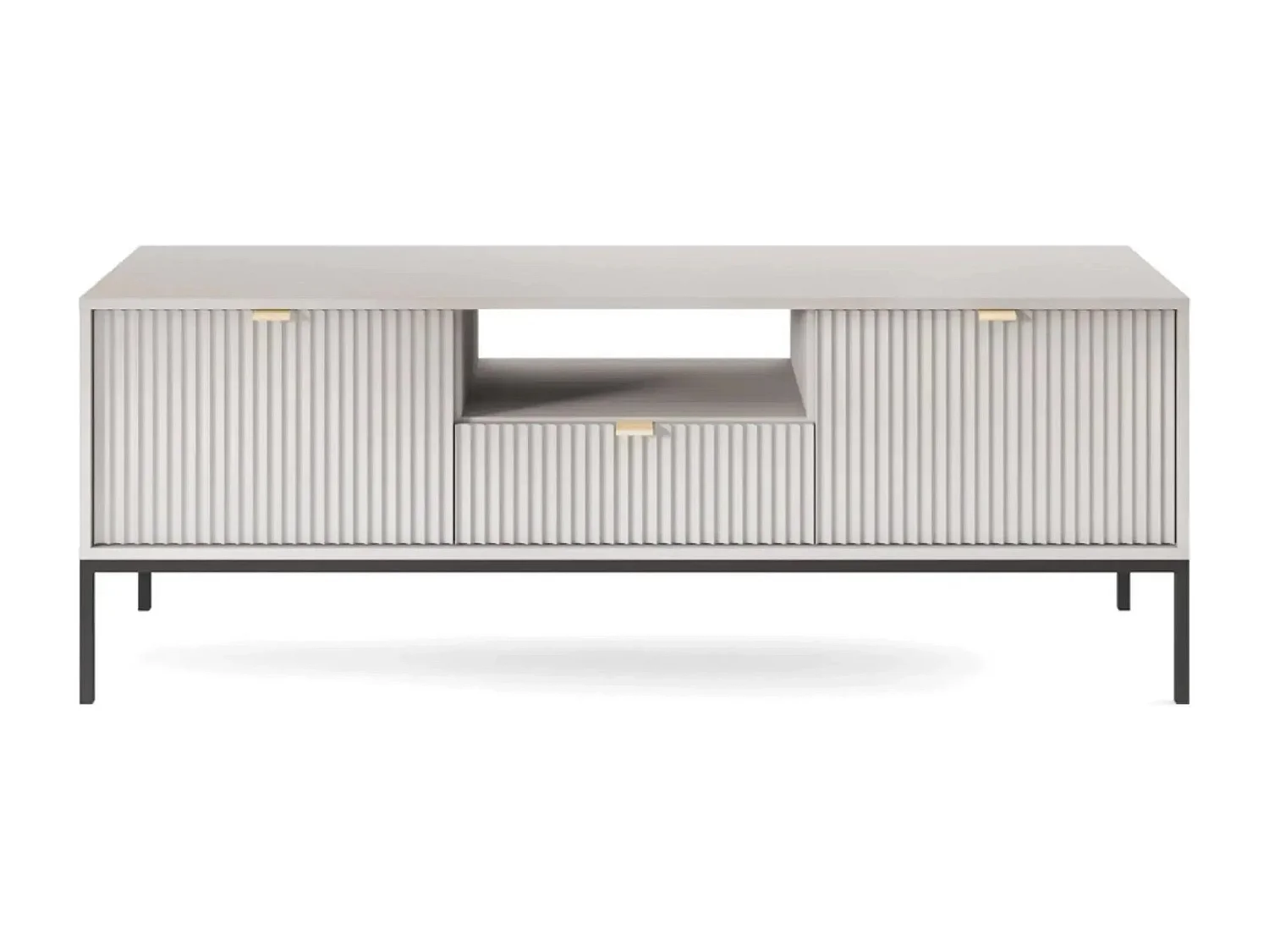 CHARLES - Meuble TV 2 portes 150cm - Gris clair