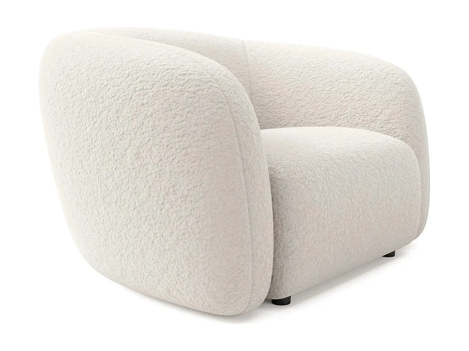 BAHIA - Fauteuil tissu bouclette - Beige