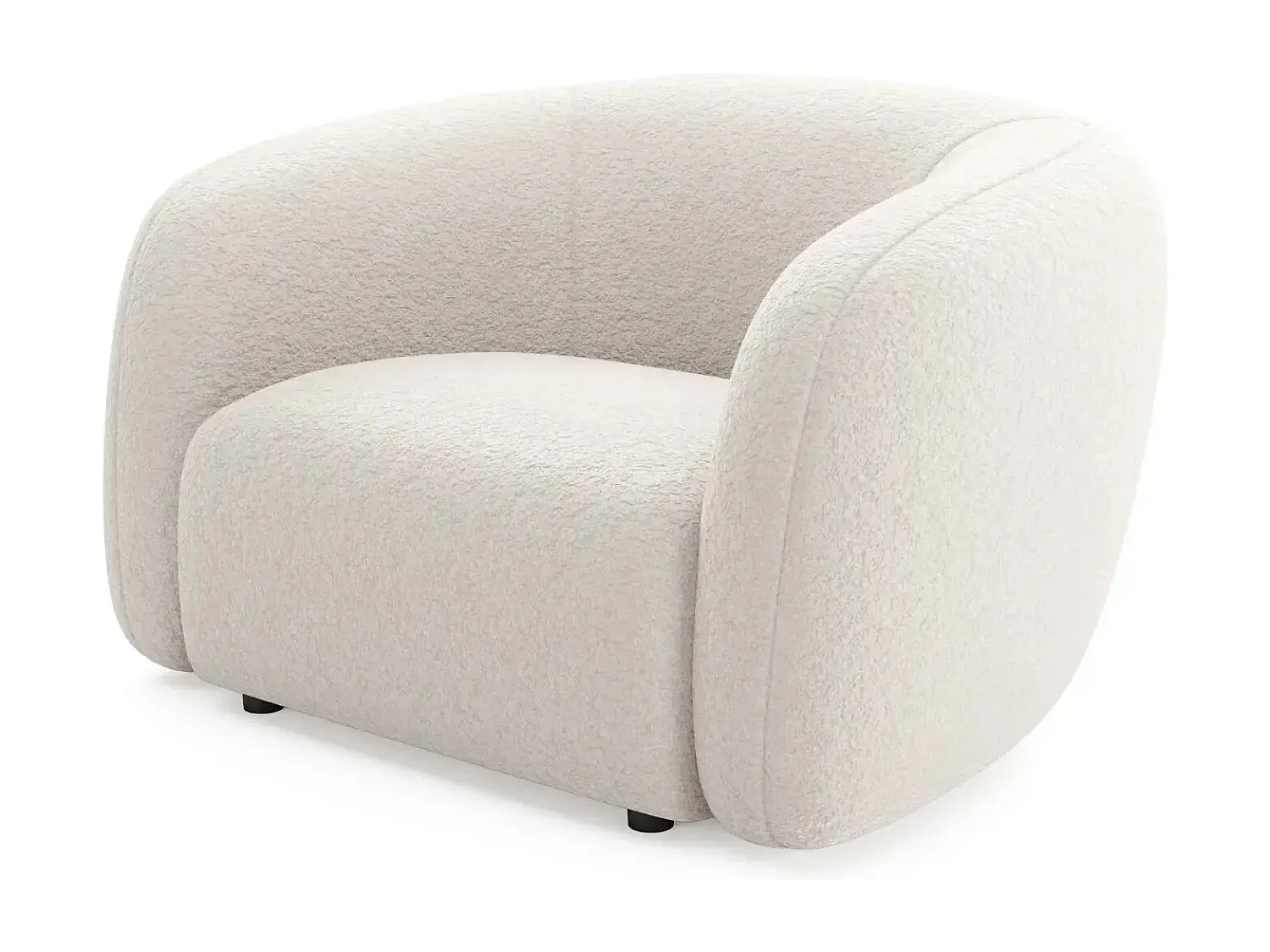BAHIA - Fauteuil tissu bouclette - Beige