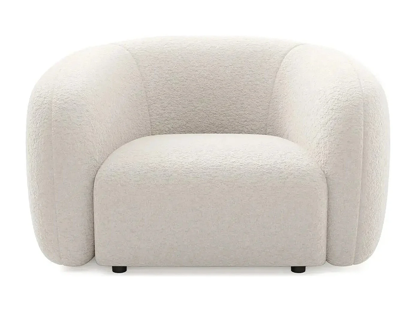 BAHIA - Fauteuil tissu bouclette - Beige