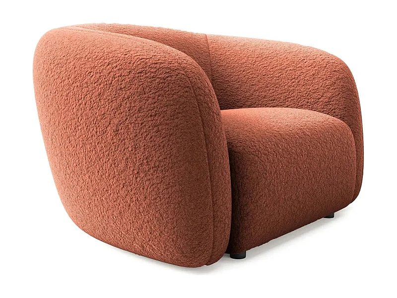 BAHIA - Fauteuil tissu bouclette - Terracotta