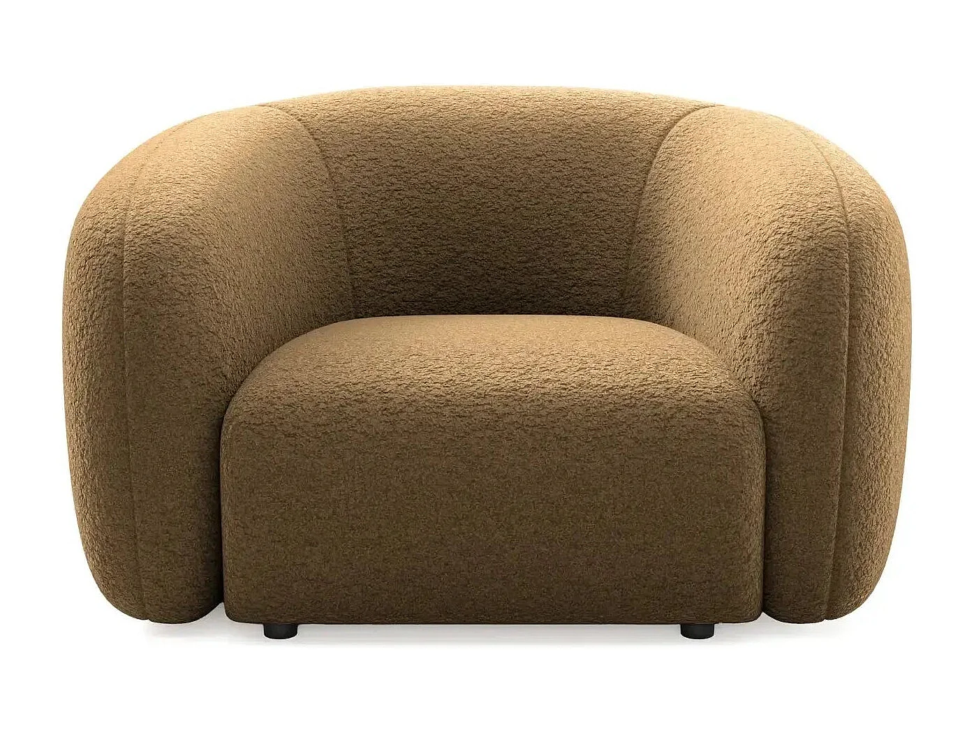 BAHIA - Fauteuil tissu bouclette - Café