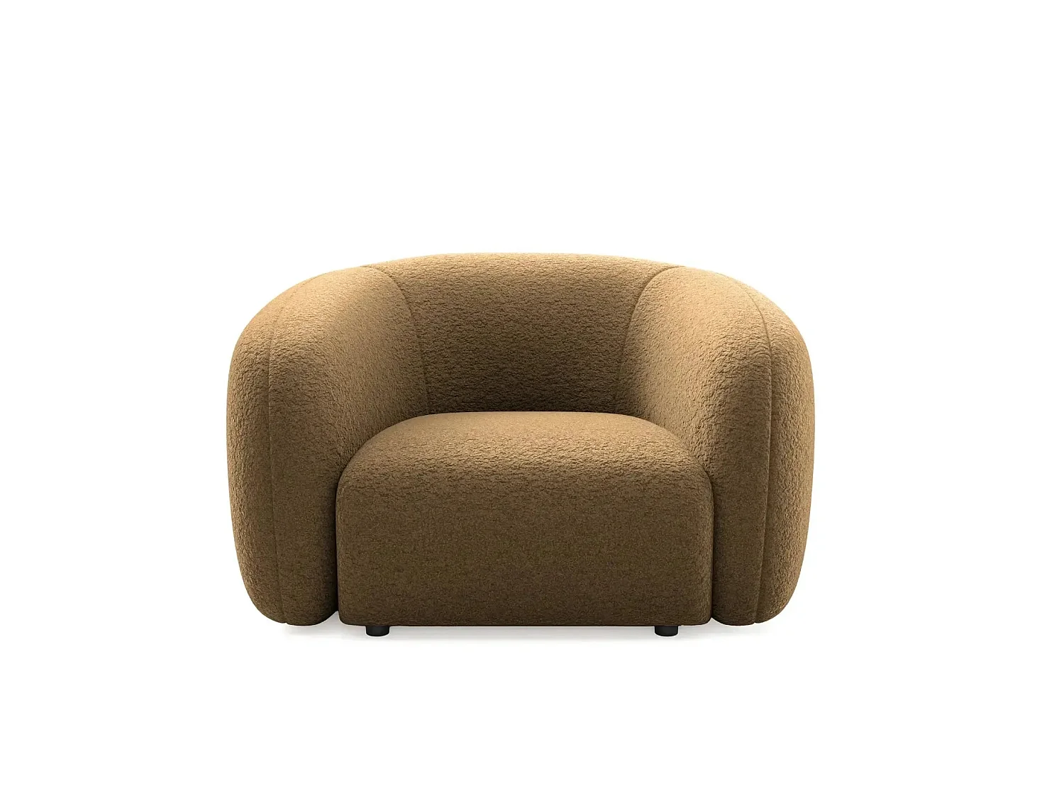 BAHIA - Fauteuil tissu bouclette - Café