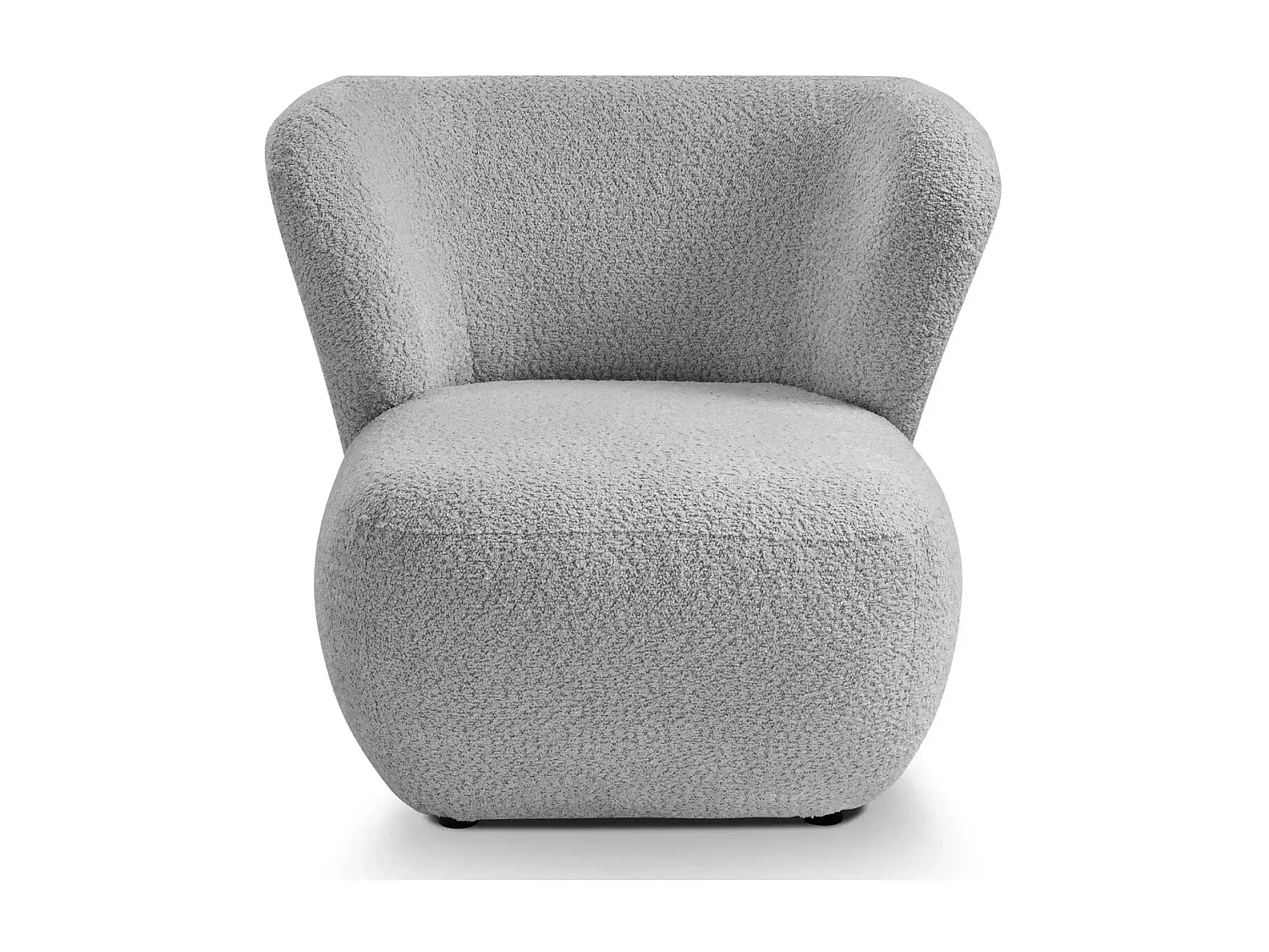 CAPRI - Fauteuil tissu bouclette - Gris clair