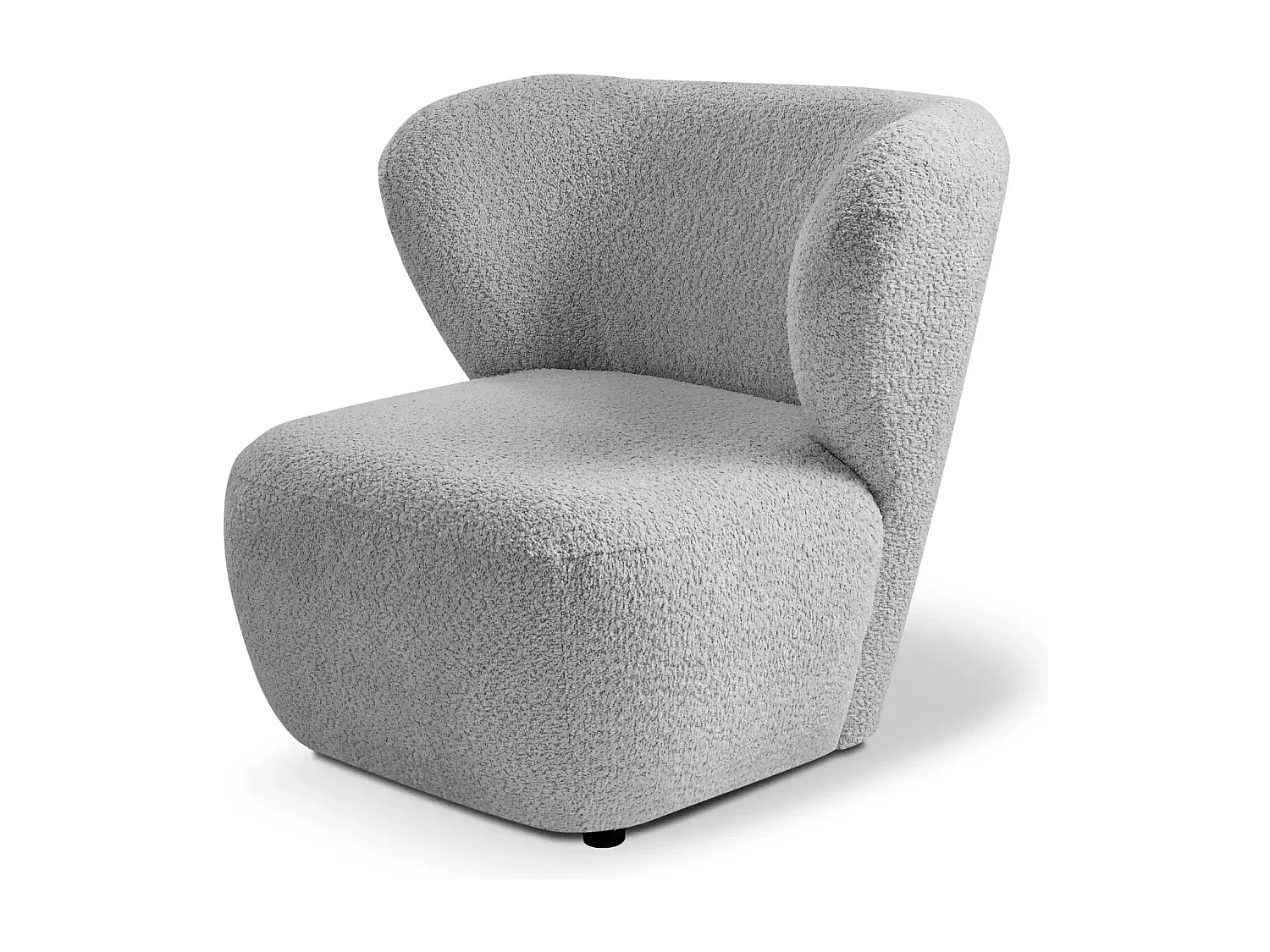 CAPRI - Fauteuil tissu bouclette - Gris clair