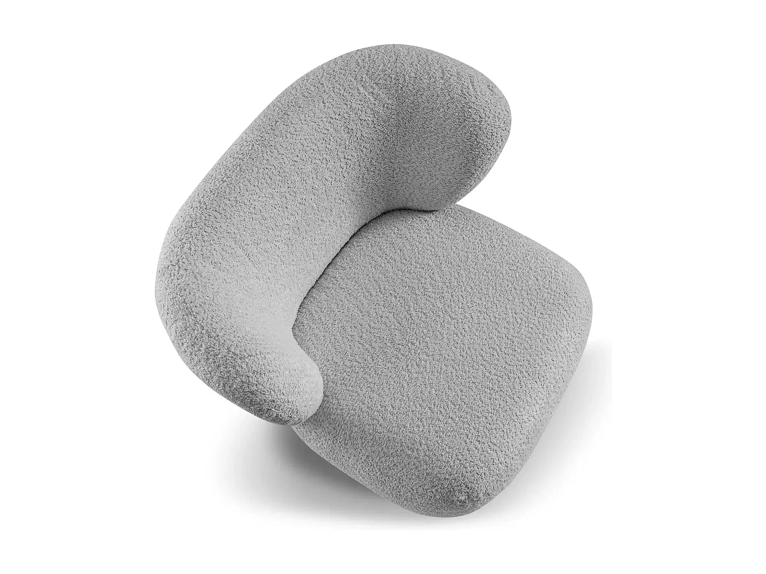 CAPRI - Fauteuil tissu bouclette - Gris clair
