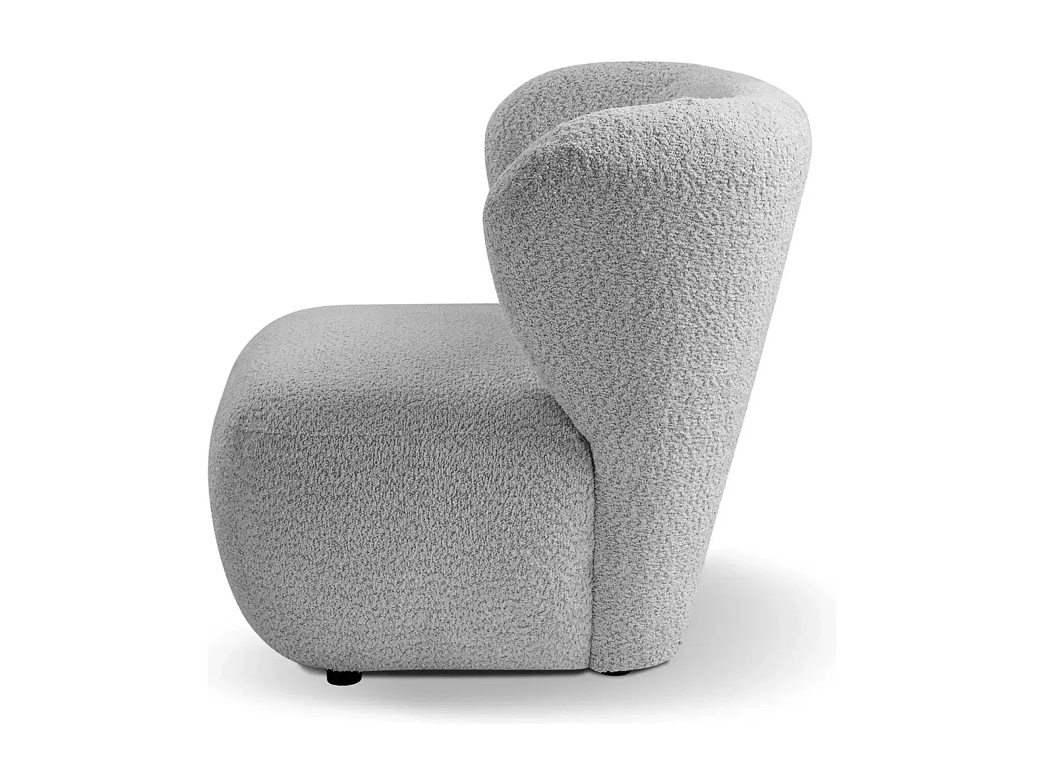 CAPRI - Fauteuil tissu bouclette - Gris clair