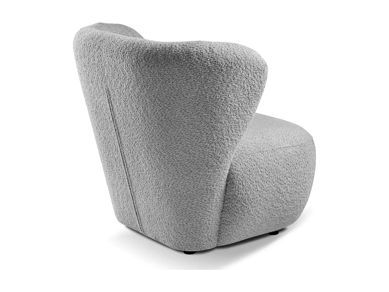 CAPRI - Fauteuil tissu bouclette - Gris clair