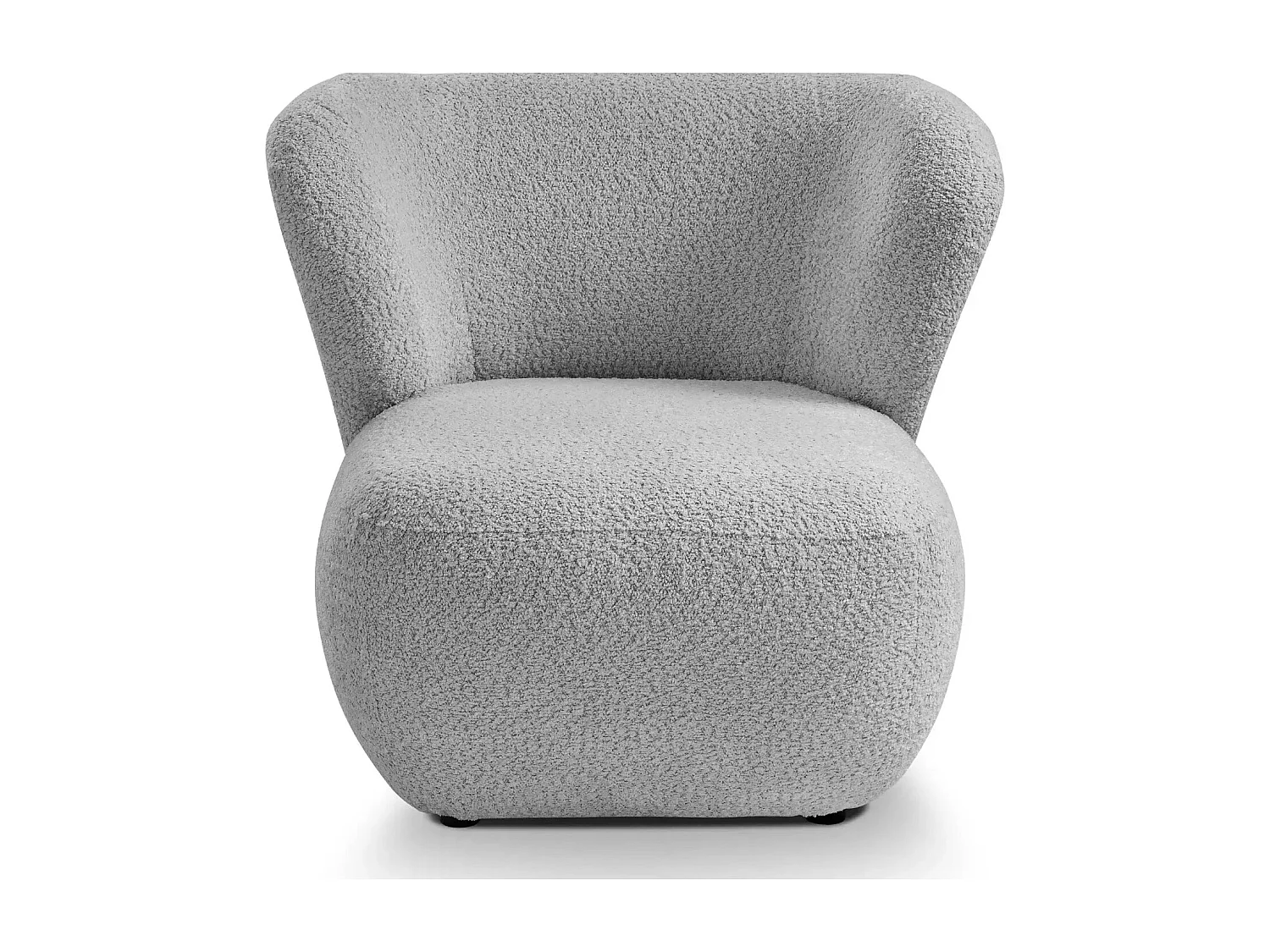 CAPRI - Fauteuil tissu bouclette - Gris clair