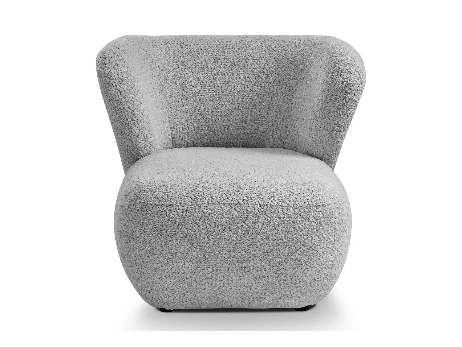 CAPRI - Fauteuil tissu bouclette - Gris clair