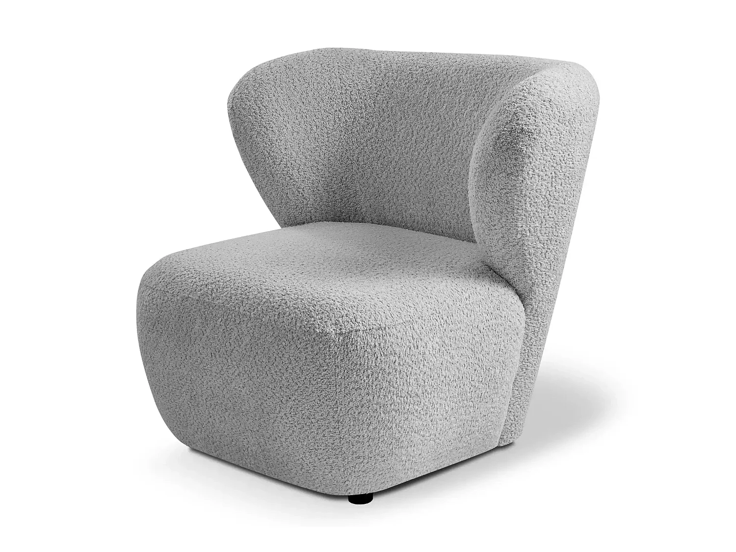 CAPRI - Fauteuil tissu bouclette - Gris clair