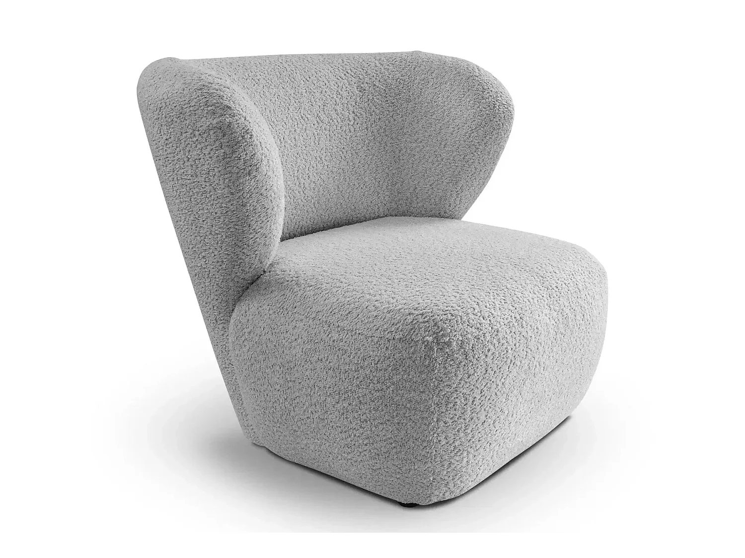 CAPRI - Fauteuil tissu bouclette - Gris clair