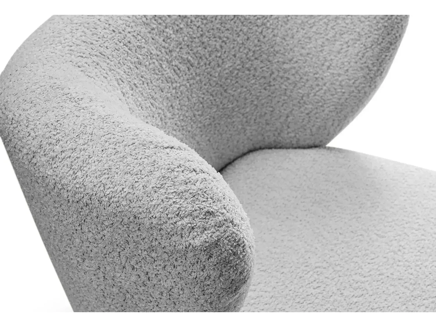 CAPRI - Fauteuil tissu bouclette - Gris clair