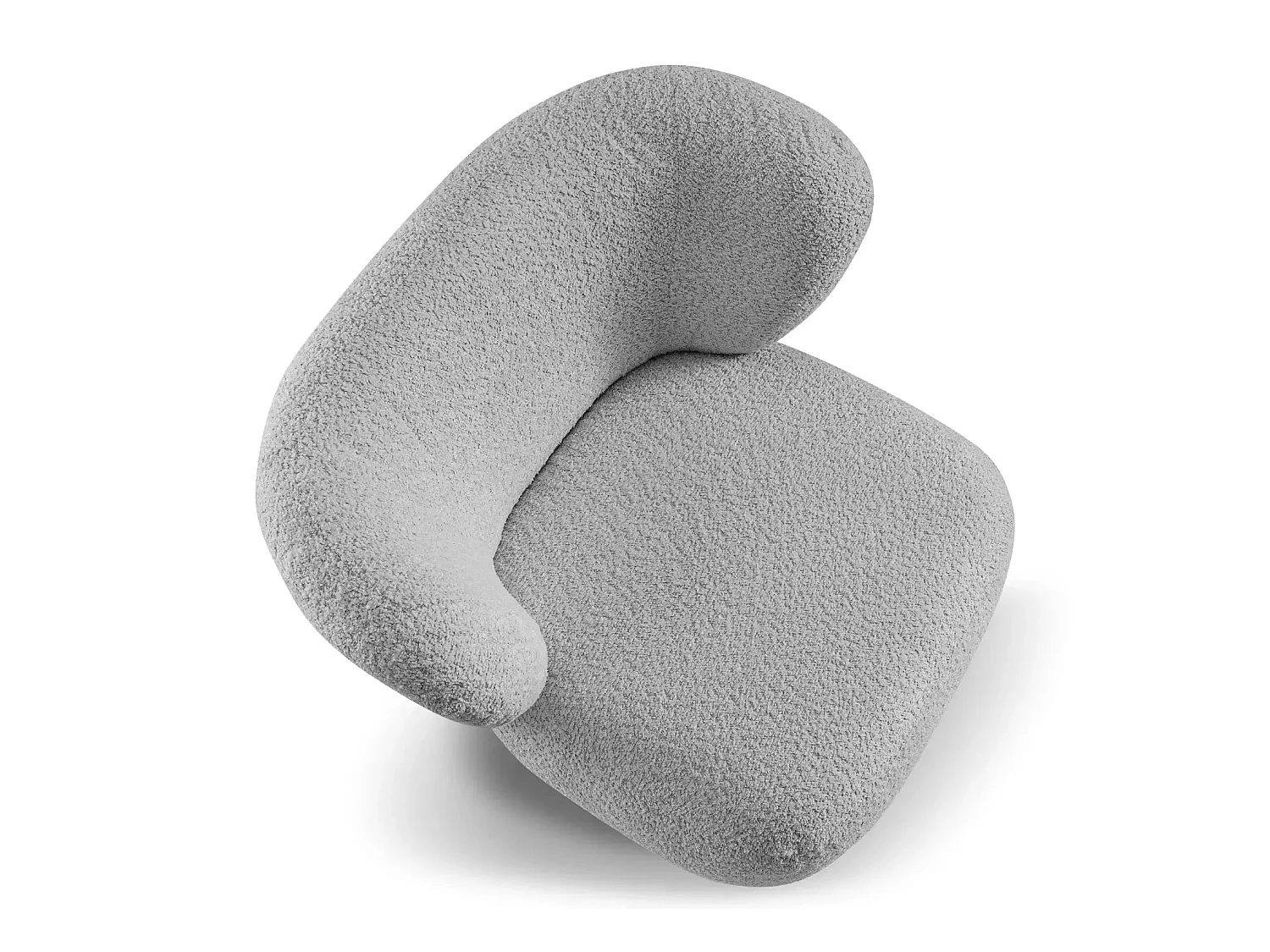 CAPRI - Fauteuil tissu bouclette - Gris clair