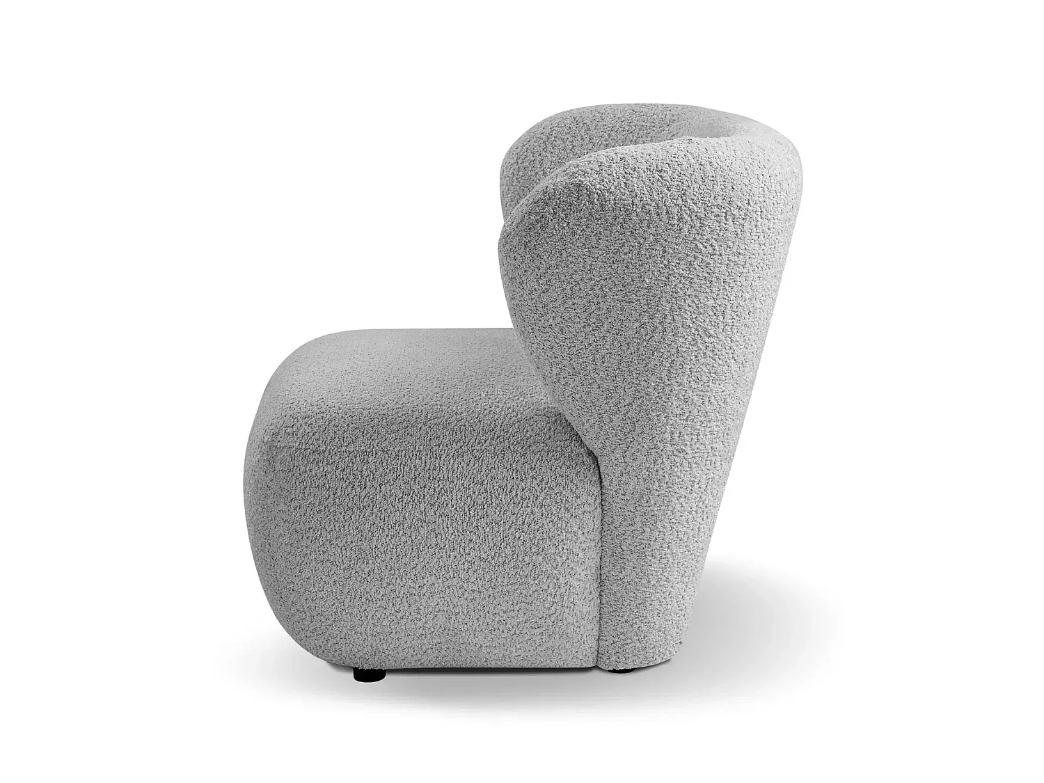 CAPRI - Fauteuil tissu bouclette - Gris clair