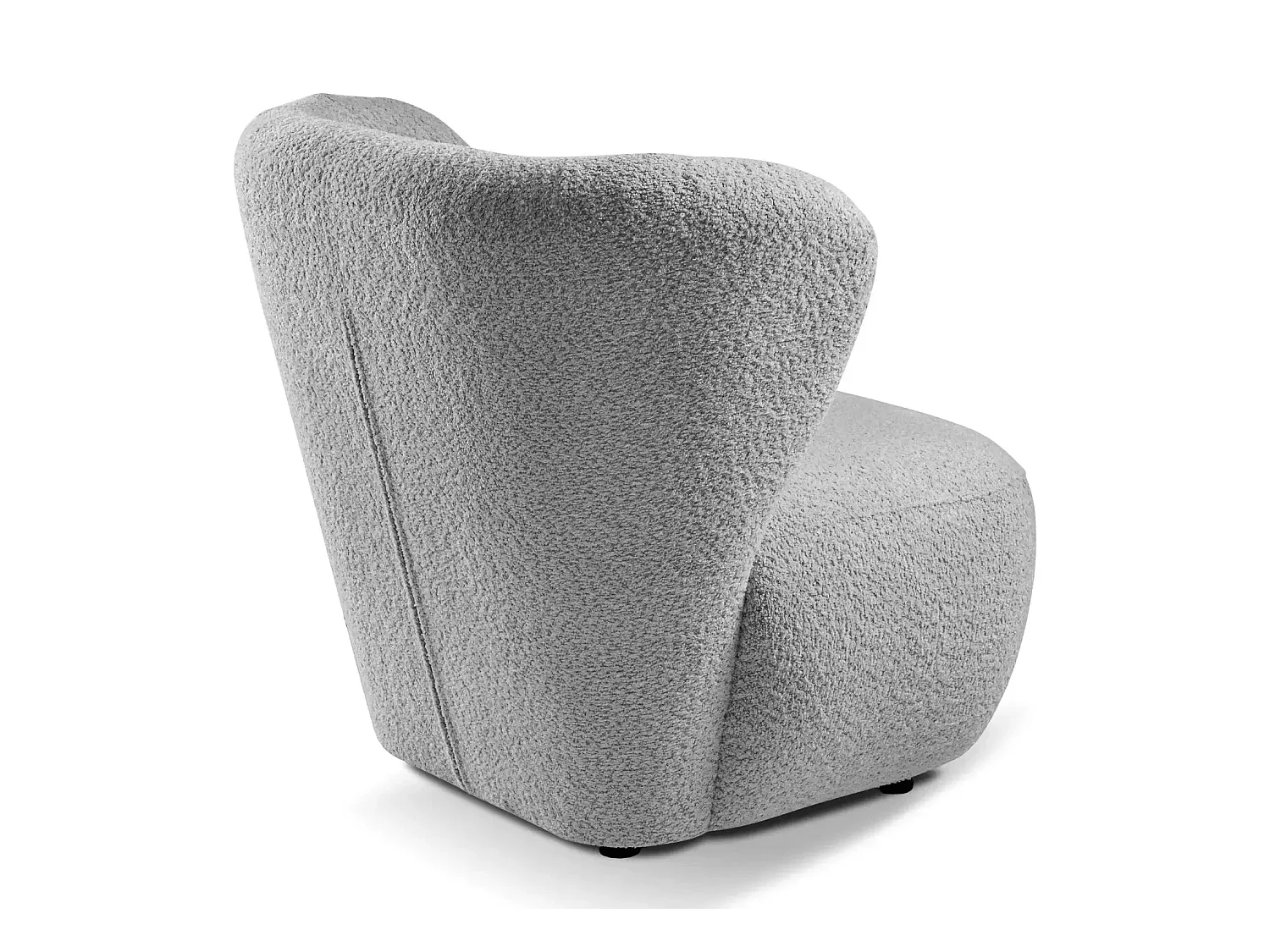 CAPRI - Fauteuil tissu bouclette - Gris clair