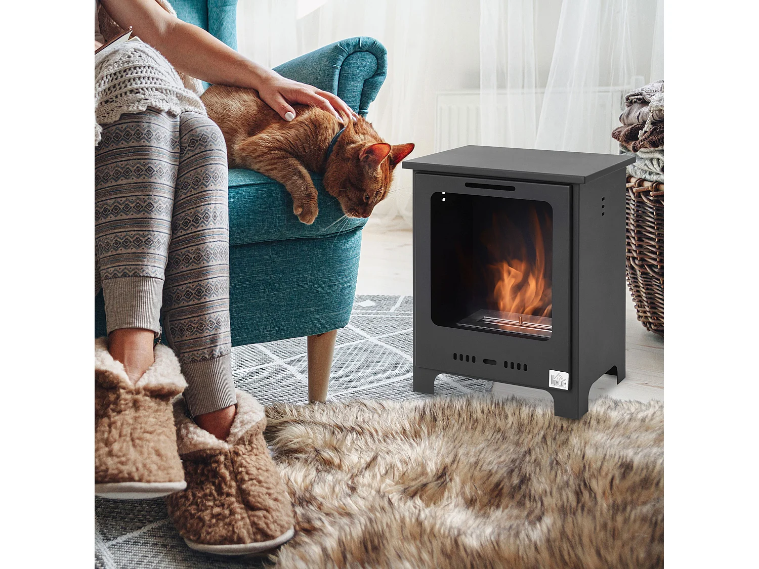 EasyComfort Caminetto a Bioetanolo Più Efficiente ed Ambientale Capacità Massima Combustile 0.9 Litri per una Fiamma fino a 3 Ore