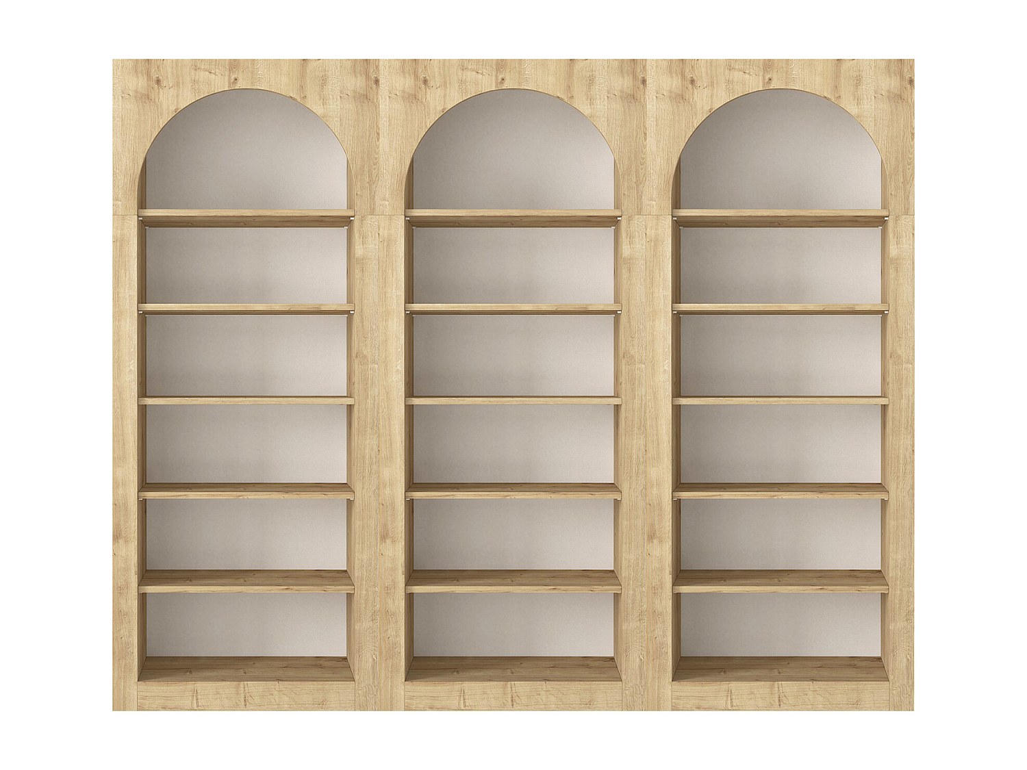 Set aus 3 Bücherregalen mit 6 Fächern - Helles Natur - CYMORA