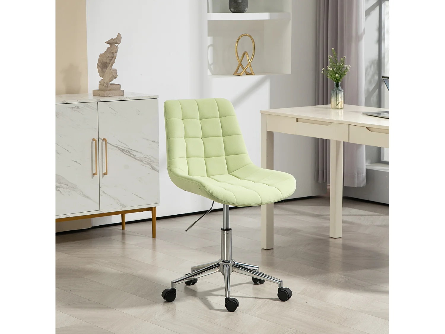 KINDERSCHREIBTISCHSTUHL MICKY Samtbezug Hellgrün