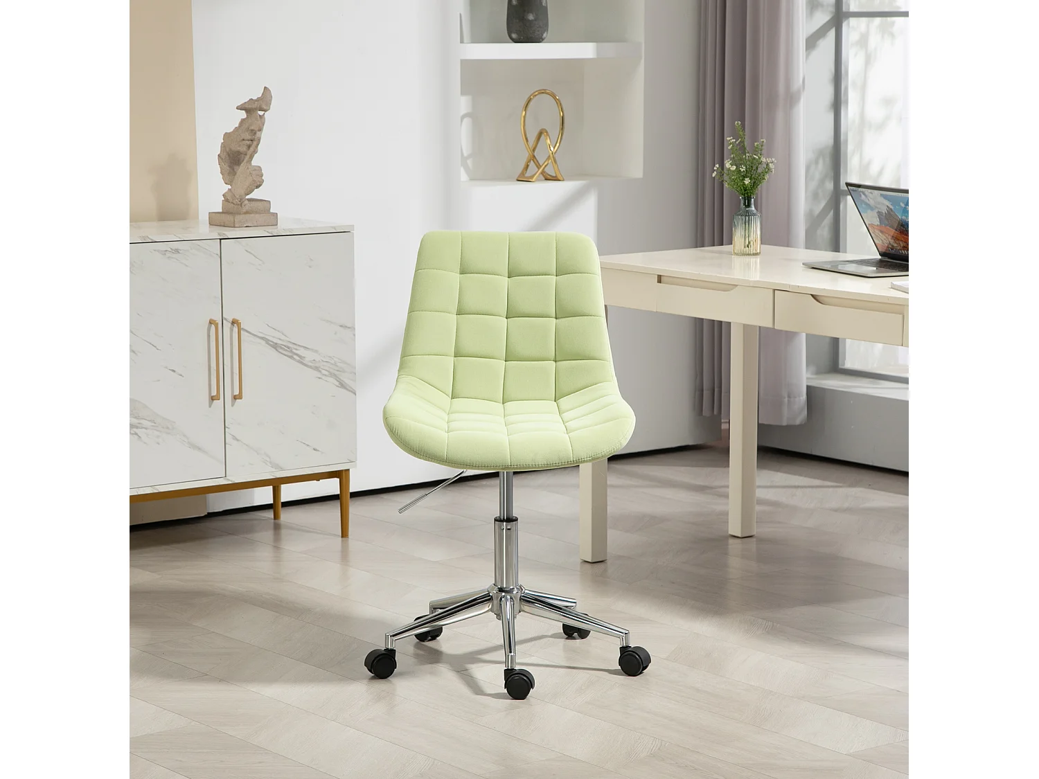 KINDERSCHREIBTISCHSTUHL MICKY Samtbezug Hellgrün