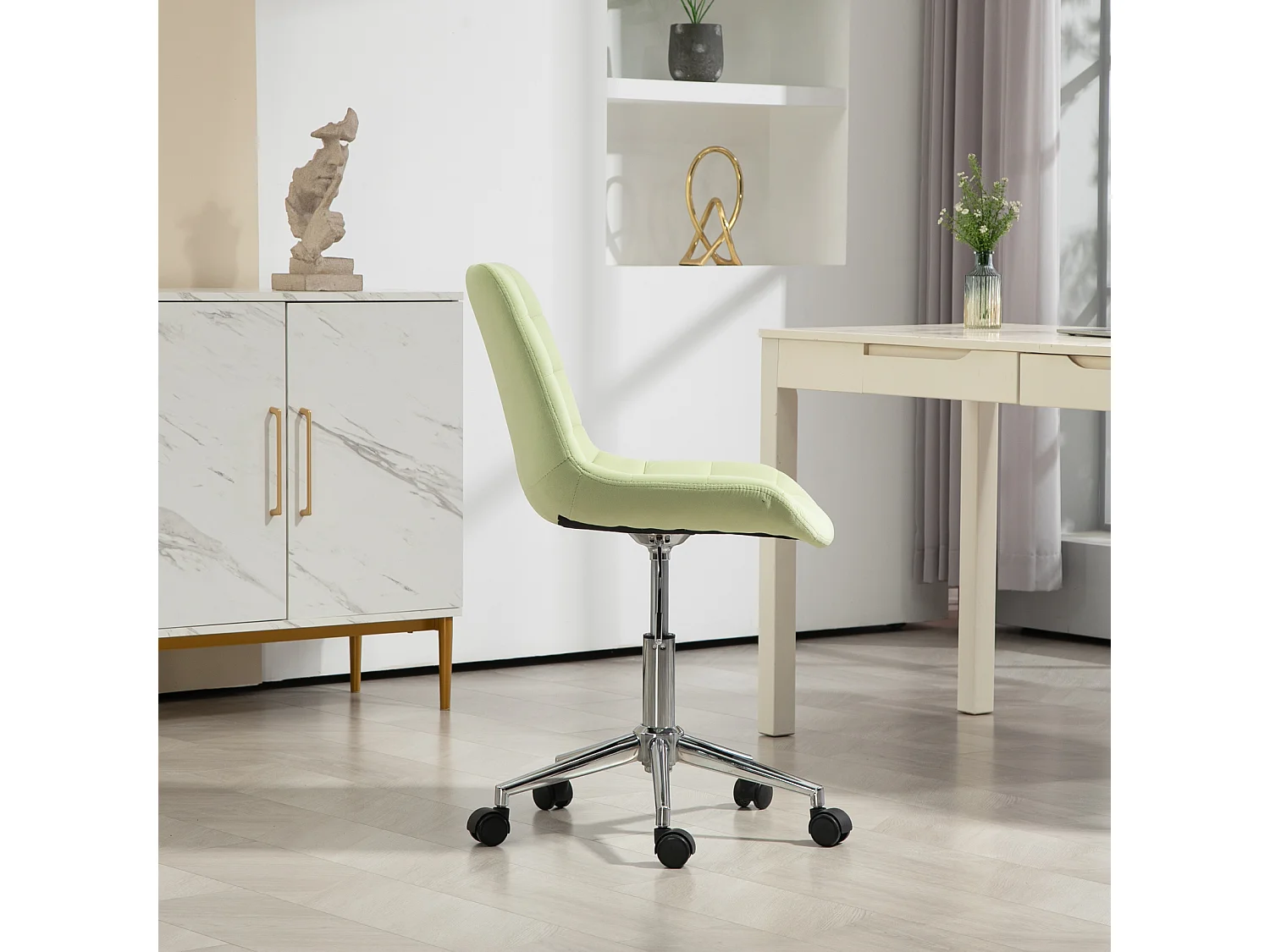 KINDERSCHREIBTISCHSTUHL MICKY Samtbezug Hellgrün