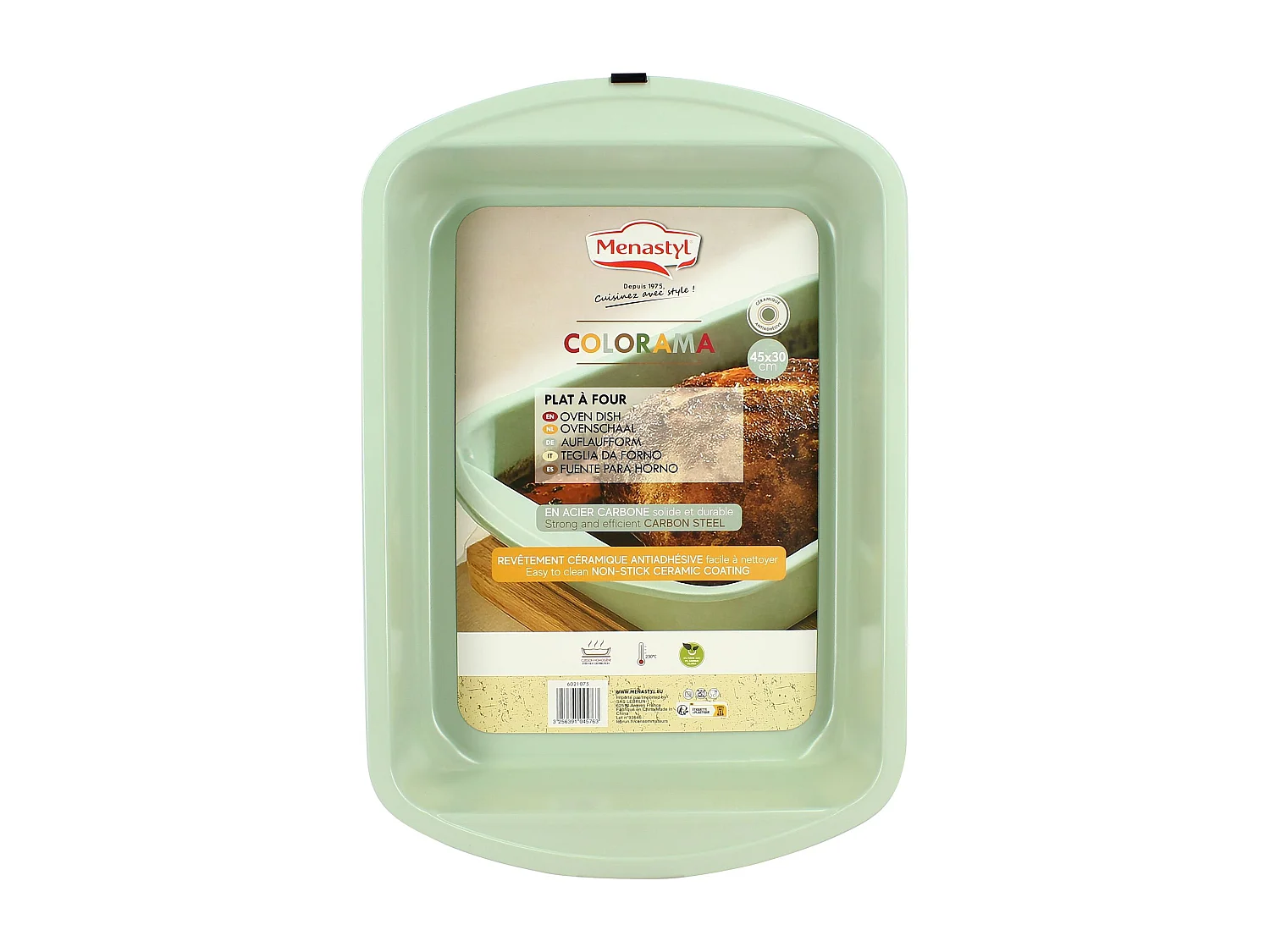 Menastyl - Plat A Four Colorama 45x30cm En Acier Carbone Celadon