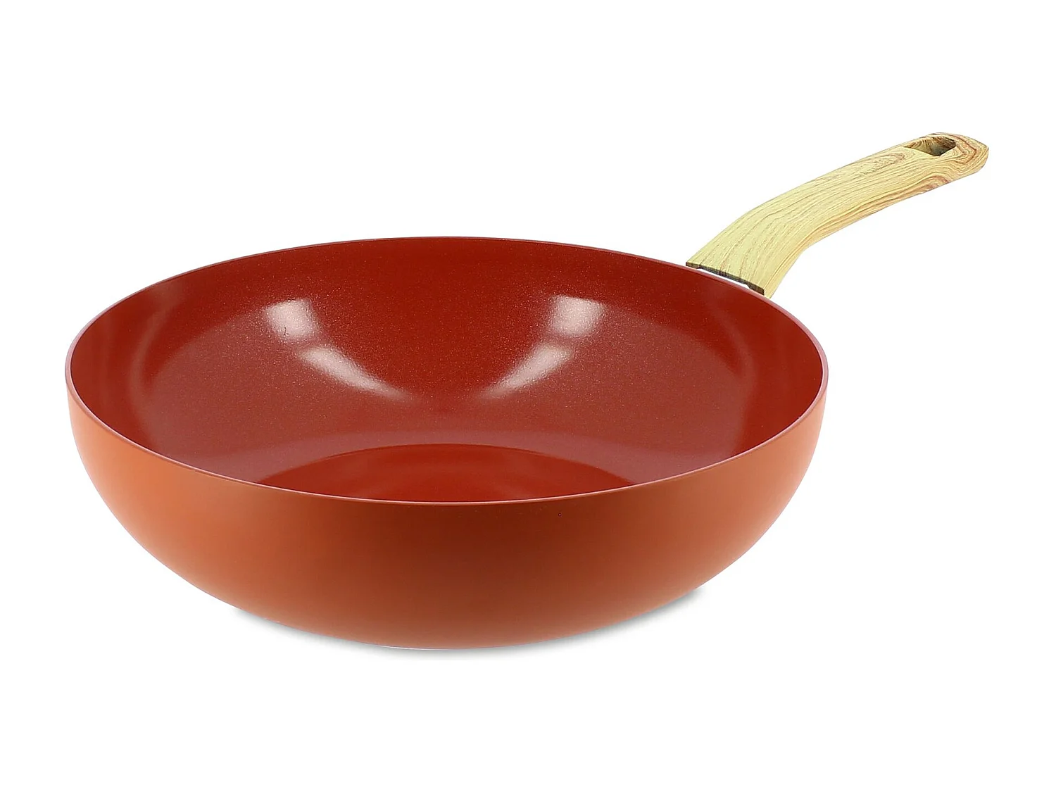 Menastyl - Wok Colorama 28cm En Aluminium Recyclé Brique Induction
