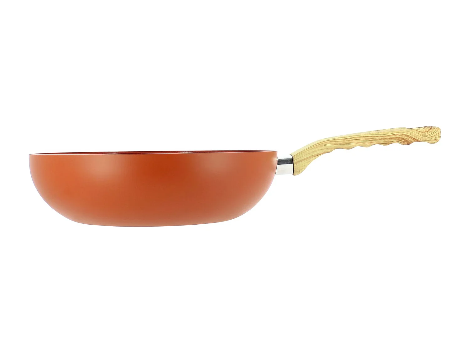 Menastyl - Wok Colorama 28cm En Aluminium Recyclé Brique Induction