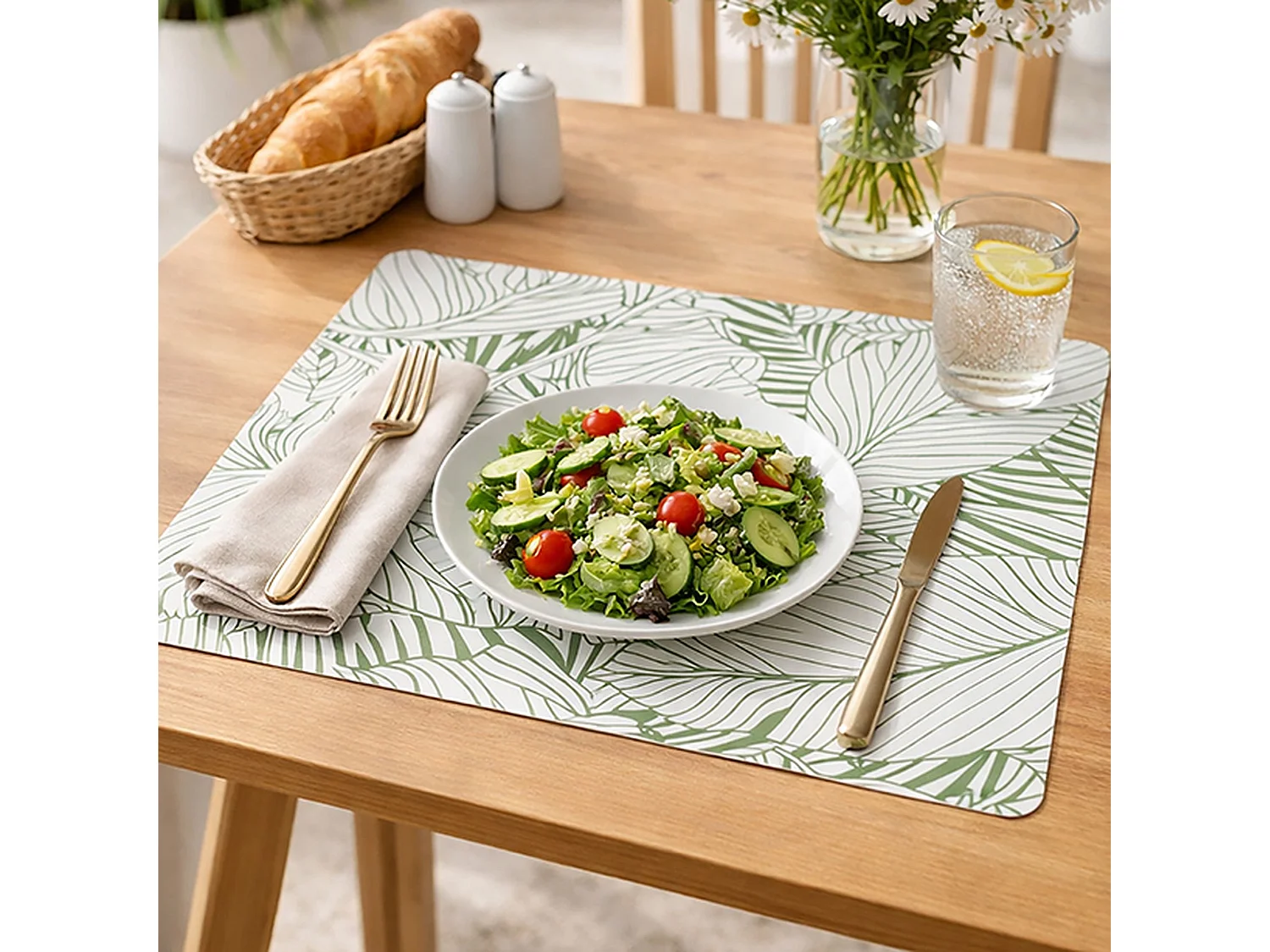 Novastyl - Lot 12 Sets De Table Leaves 43.5x28.5cm En Polypropylene