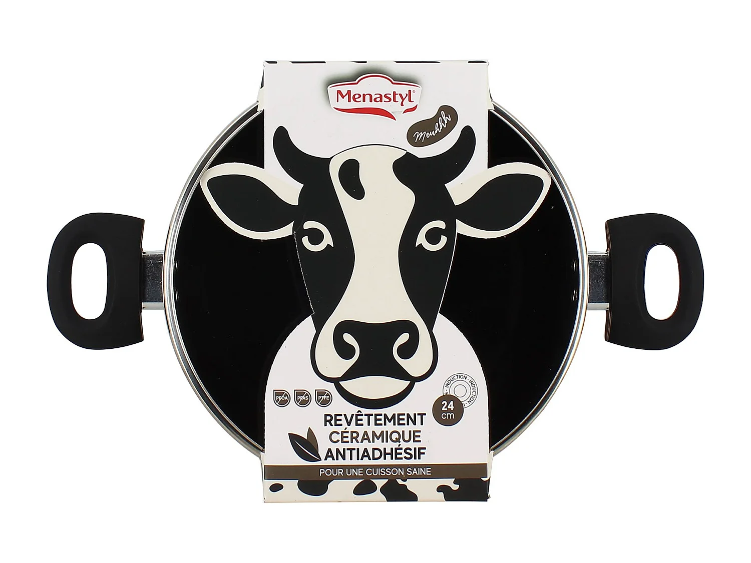 Menastyl - Faitout Vache 24cm En Aluminium Revetement Ceramique Induction