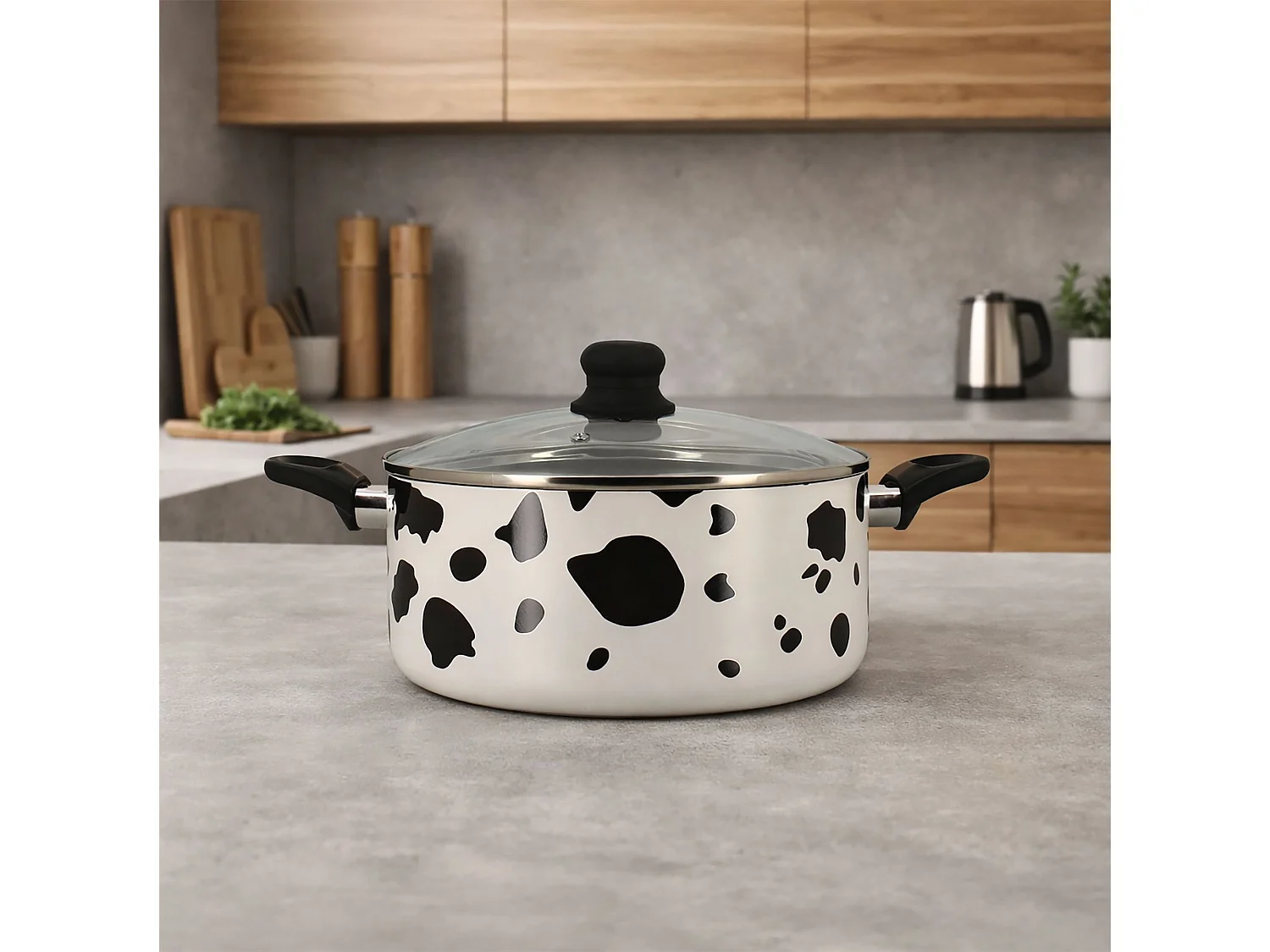 Menastyl - Faitout Vache 24cm En Aluminium Revêtement Céramique Induction