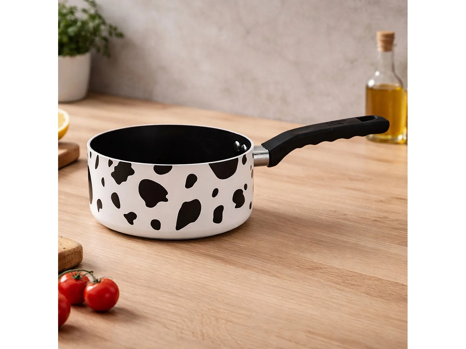 Menastyl - Lot Poêle 24cm Et Casserole 18cm Vache En Alu Revêtement Ceramique