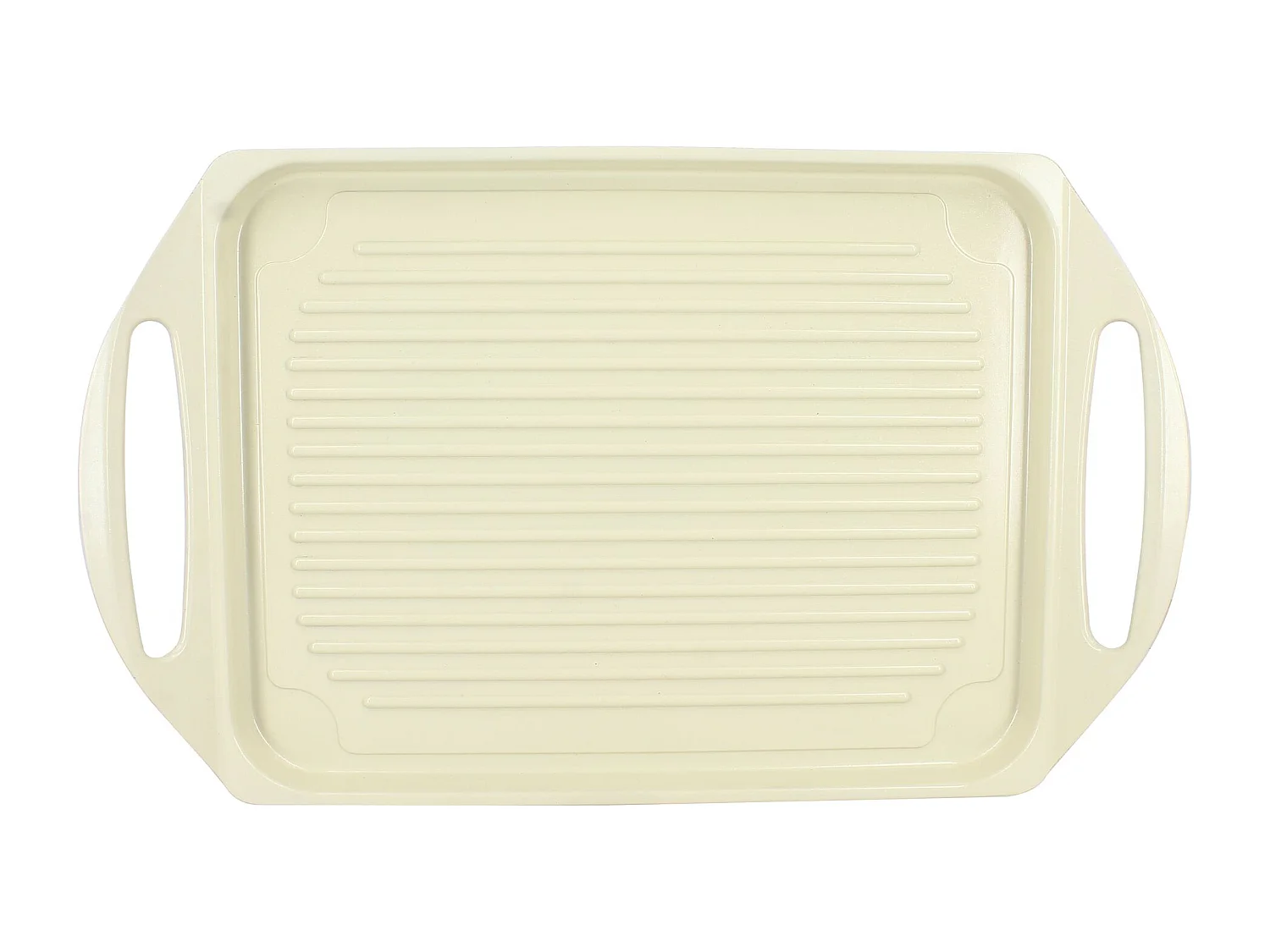 Menastyl - Plaque Cuisson 44x27cm En Fonte Aluminium Creme Induction Avec Grille