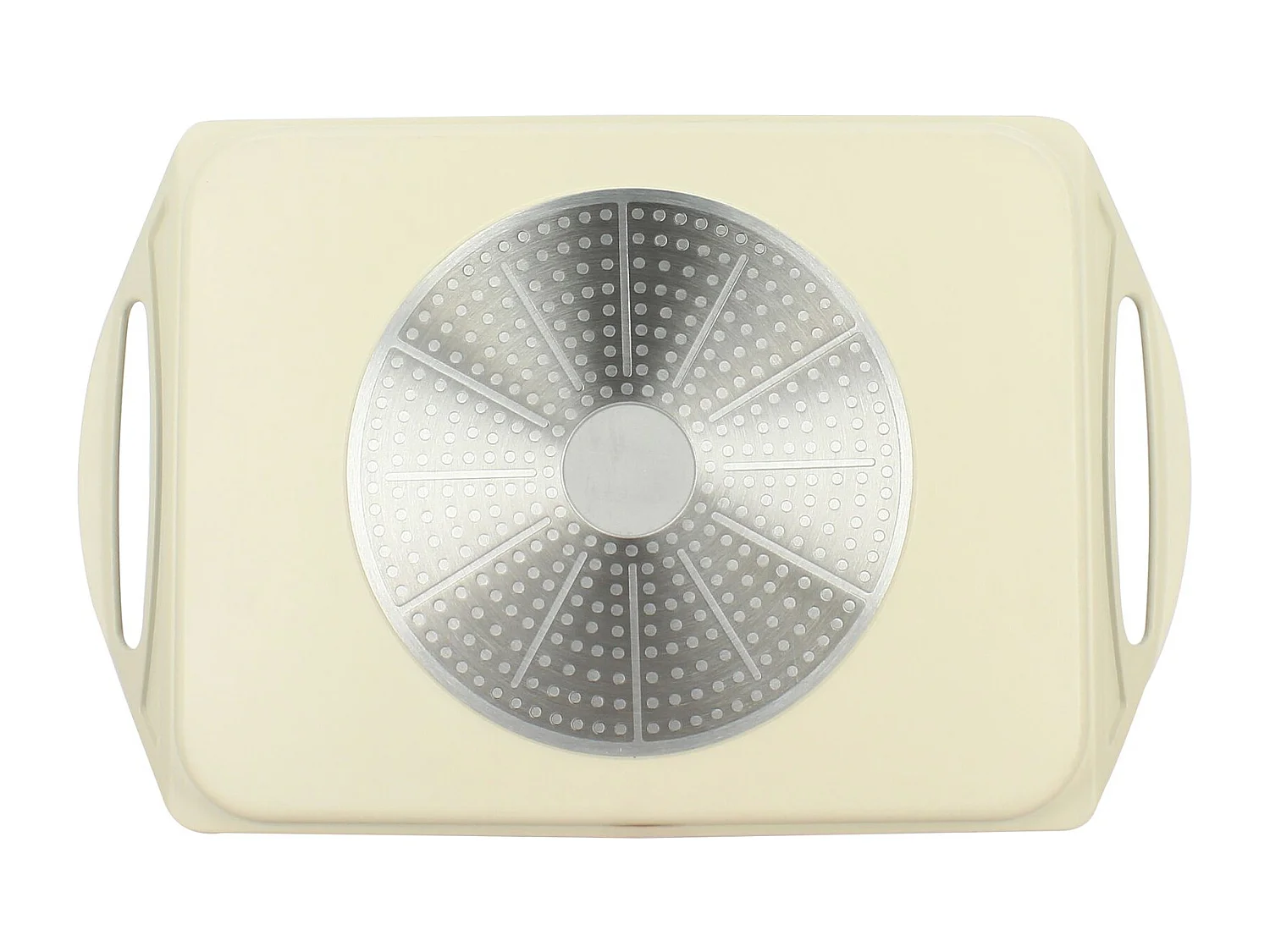 Menastyl - Plaque Cuisson 44x27cm En Fonte Aluminium Creme Induction Avec Grille