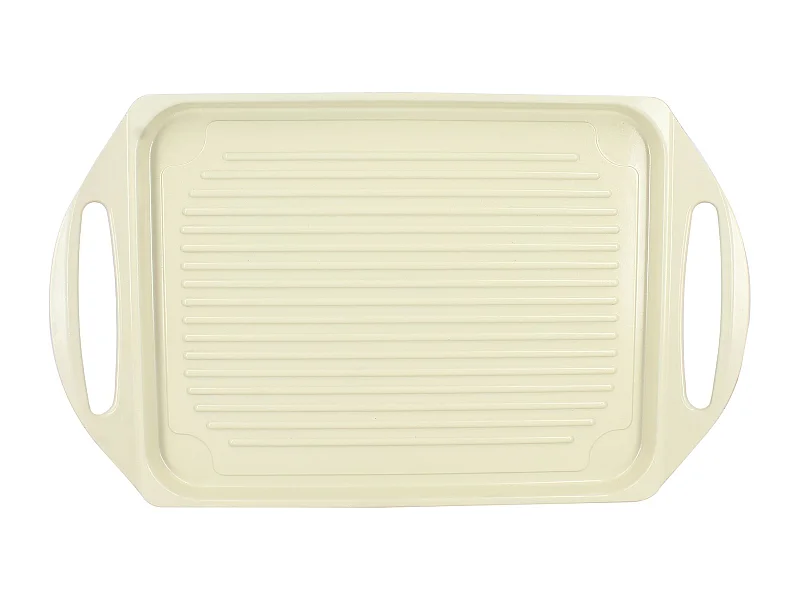 Menastyl - Plaque Cuisson 44x27cm En Fonte Aluminium Creme Induction Avec Grille