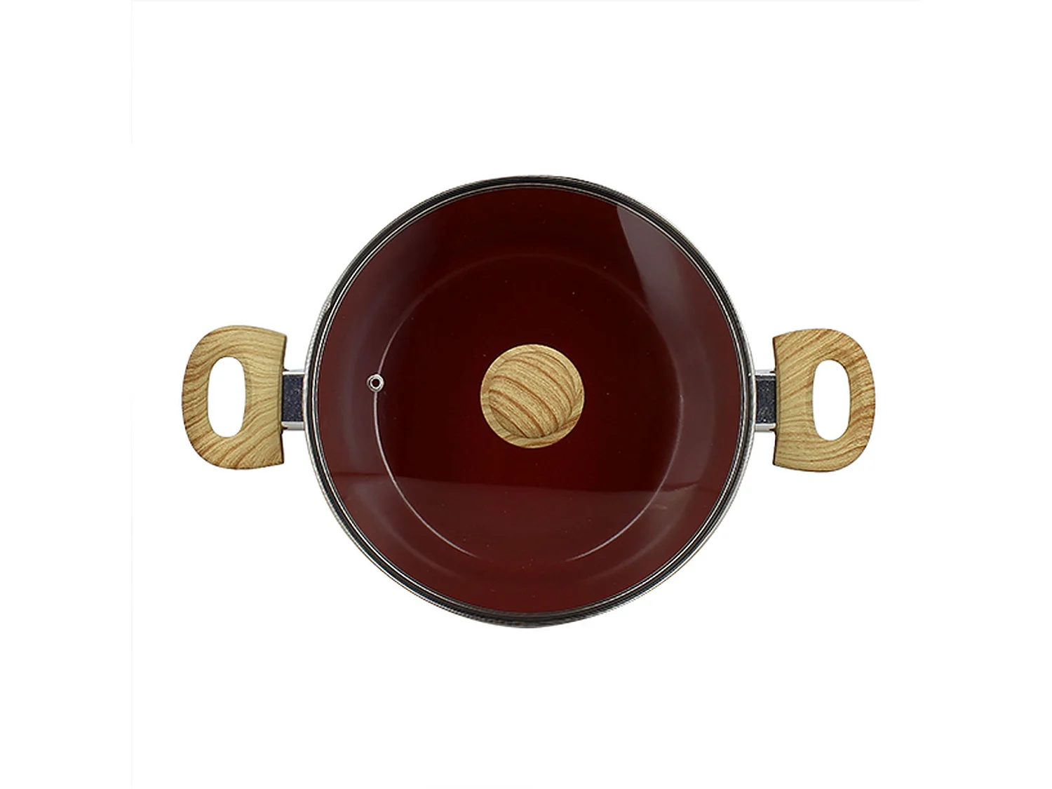 Menastyl - Faitout Colorama 24cm En Aluminium Recyclé Brique Couvercle Verre