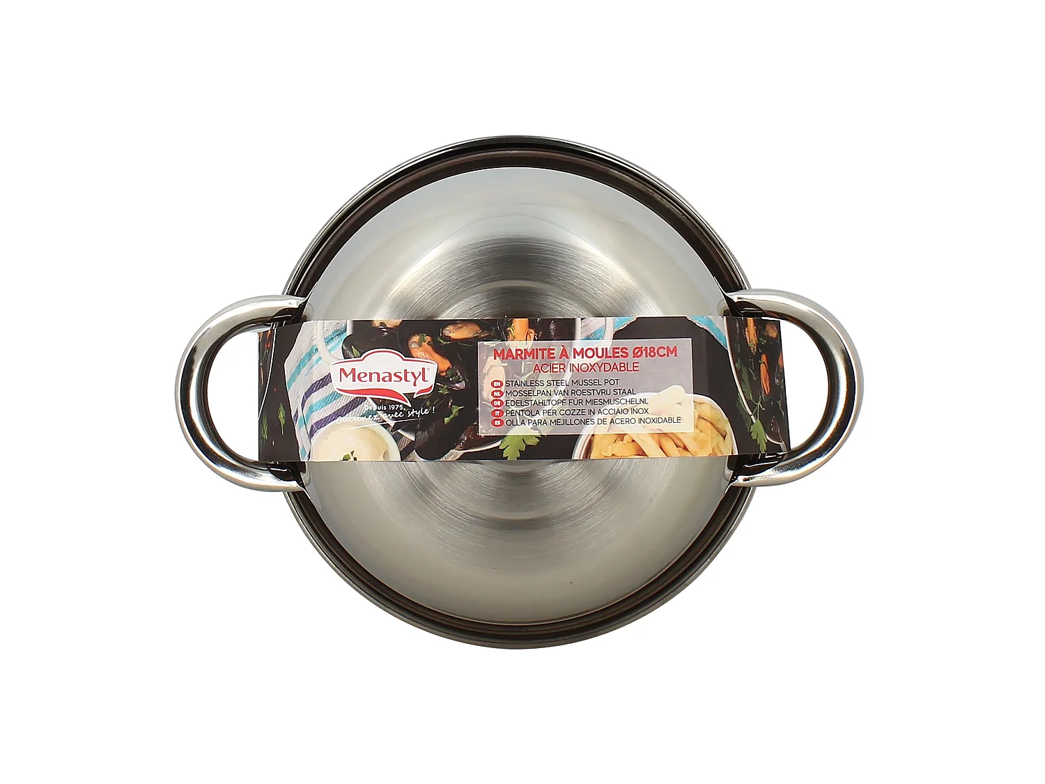 Menastyl - Marmite à Moules 2.7l En Acier Inoxydable 18cm
