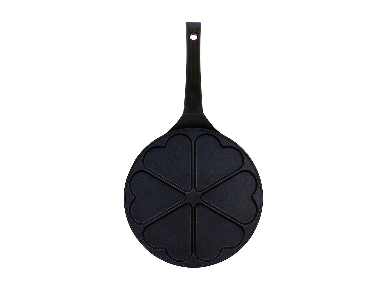 Menastyl - Poele A Pancake En Forme De Coeur 26cm En Aluminium 6 Trous