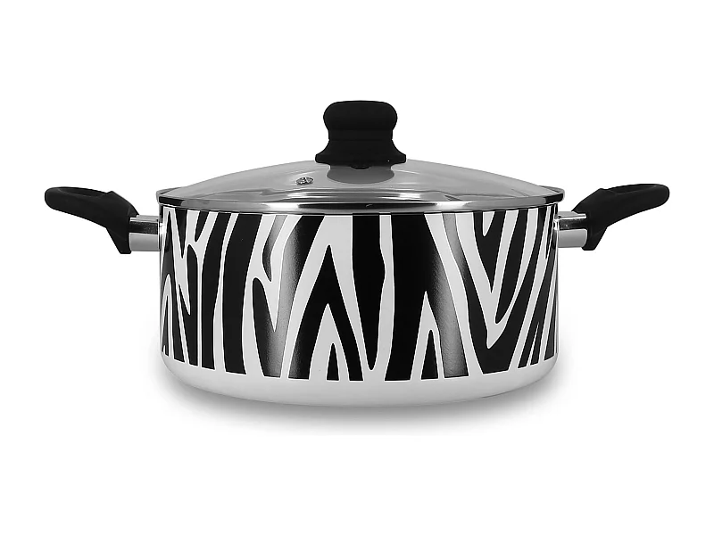 Menastyl - Faitout Zebre 24cm En Aluminium Revetement Ceramique Induction