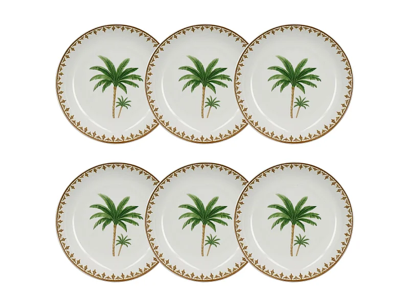 Novastyl - Lot 6 Assiettes Creuses Atlas 20cm En Porcelaine
