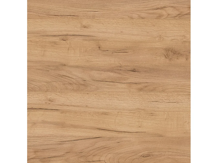 Meuble de salle de bain 80cm avec plateau et vasque à poser à droite Zeus - sans miroir - 2 tiroirs et un placard - roble (chêne clair) - ZARZA