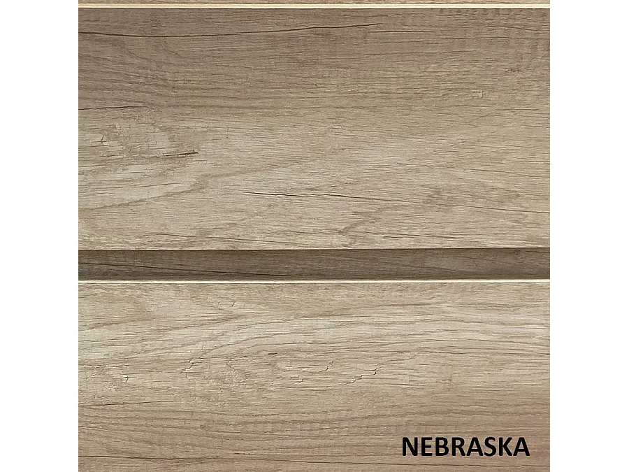 Meuble lave linge 124cm avec plateau et vasque arrondie - 3 tiroirs - nebraska (chêne clair) - CRUZ