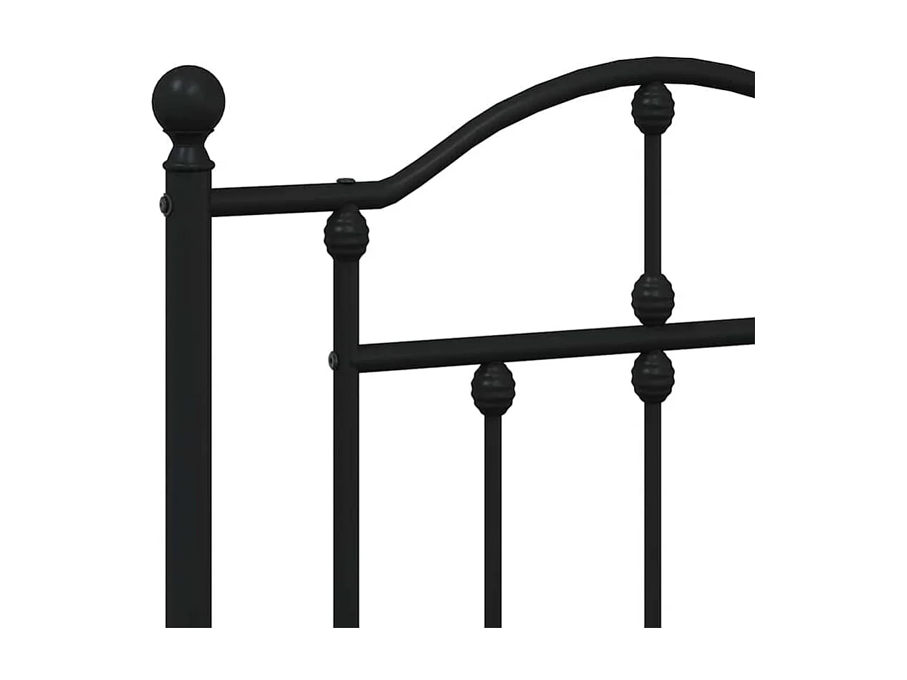 Cadre de lit métal sans matelas avec tête de lit noir 120x190cm