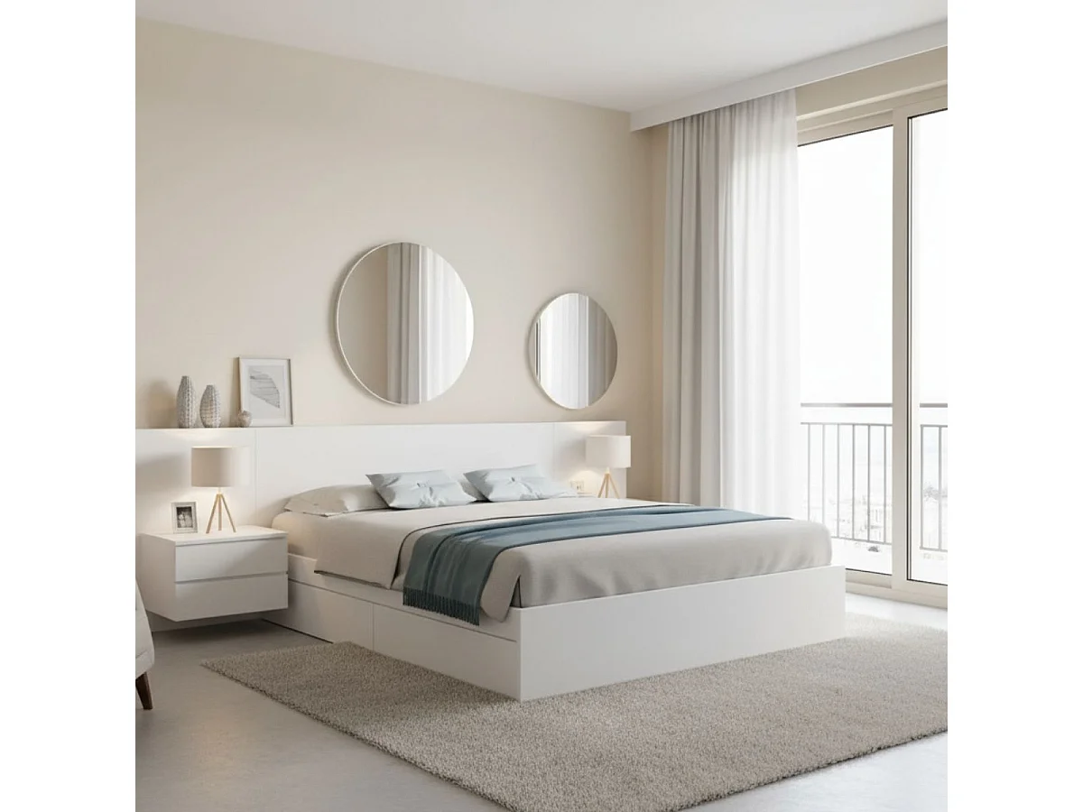 Aro de cama Lago con 4 cajones blanco 39x148,6x194,8 cm