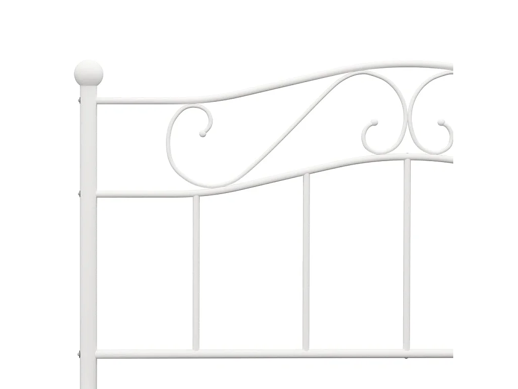 Cadre de lit sans matelas blanc métal 140x200 cm